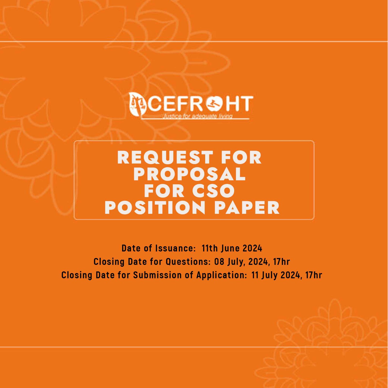 REQUEST FOR PROPOSAL FOR CSO POSITION PAPER